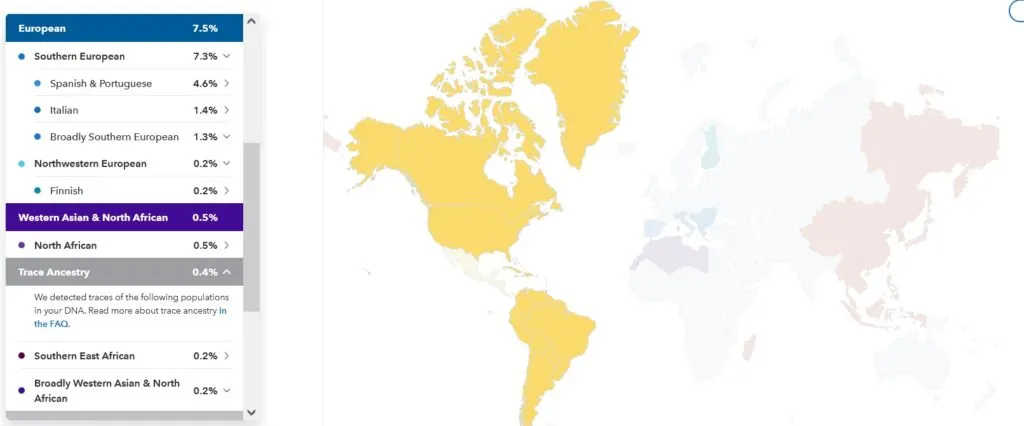 example of 23andme ancestry composition report for someone with Mexican ancestry