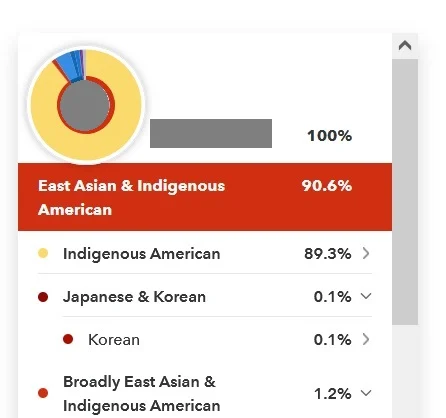 example of native american results on 23andme
