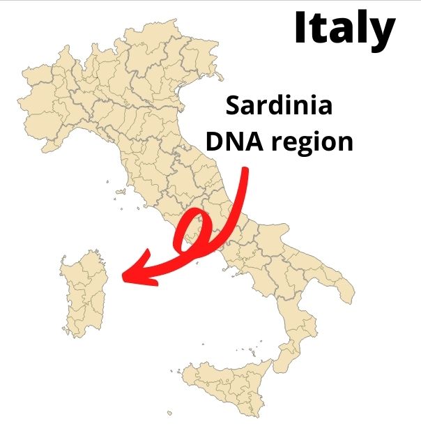 Where is the Sardinia DNA Region on Ancestry located