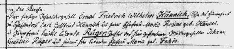 A record in German, but from what is now Poland, pertaining to my ancestor's marriage 