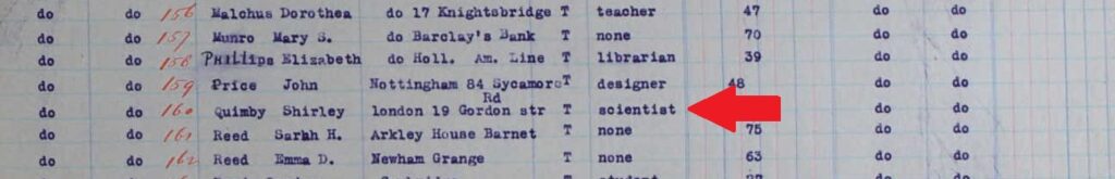 several occupations are listed, including teacher, librarian, designer, and scientist