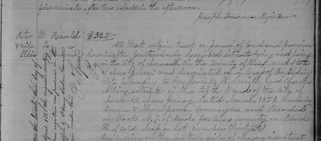 Handwritten entry in the court records where my ancestor took a $325 mortgage in the 1860s