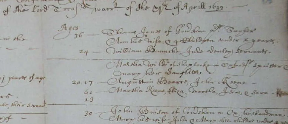 Manifest of the Confidence 1838 Augstine Bearse, the image shows old style handwriting and is faint and hard to discern