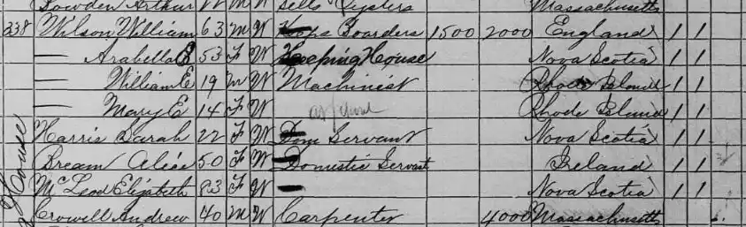 William Wilson's entry from 1860